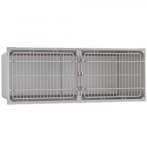 Stainless steel double kennel 1300x500x700